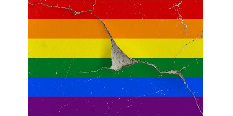 Regenbogenflagge – Abgeplatzte Farbe